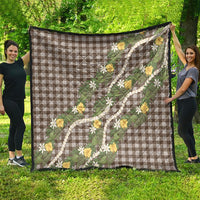 Aloha Puakenikeni Anthurium Pikake Lei Quilt Chocolate Hawaiian Palaka Pattern