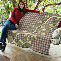 Aloha Puakenikeni Anthurium Pikake Lei Quilt Chocolate Hawaiian Palaka Pattern