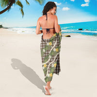 Aloha Puakenikeni Anthurium Pikake Lei Sarong Chocolate Hawaiian Palaka Pattern