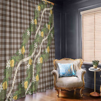 Aloha Puakenikeni Anthurium Pikake Lei Window Curtain Chocolate Hawaiian Palaka Pattern