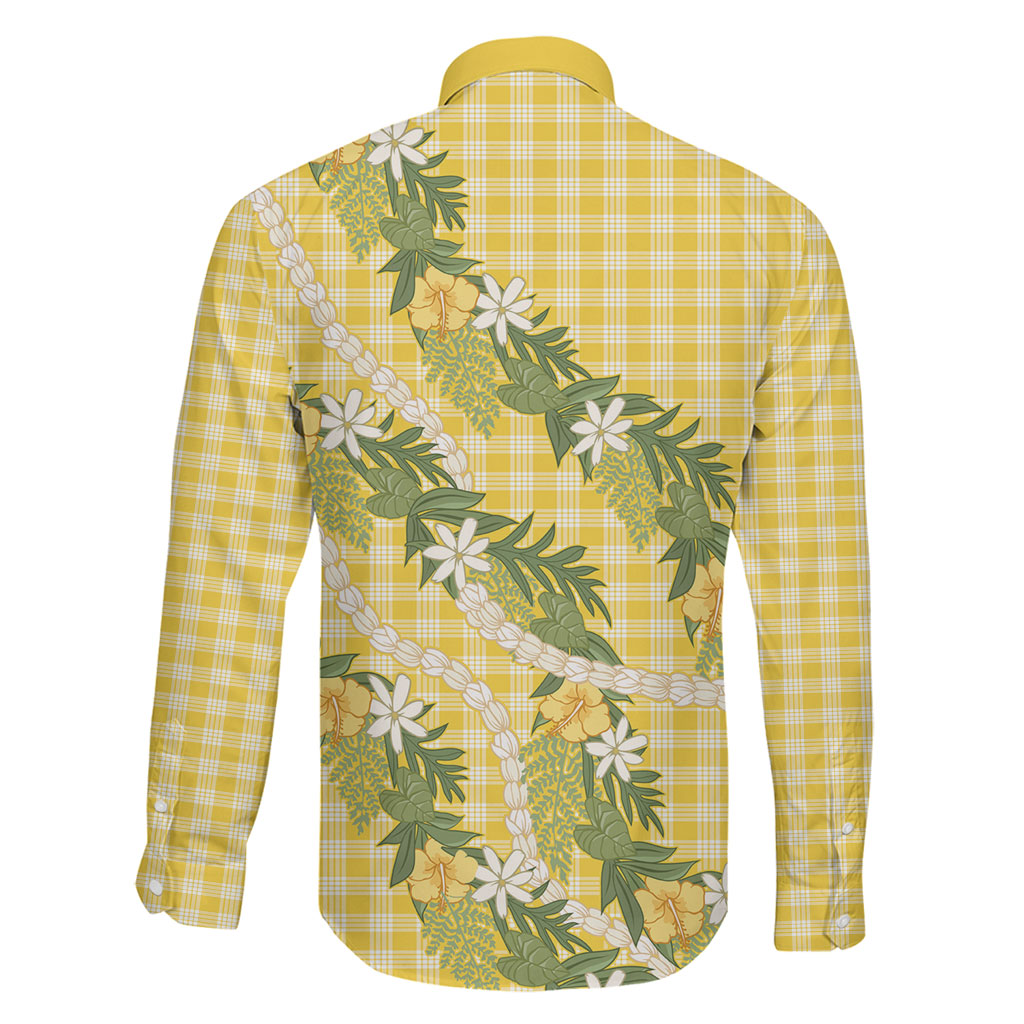 Aloha Puakenikeni Anthurium Pikake Lei Family Matching Summer Maxi Dress and Hawaiian Shirt Gold Hawaiian Palaka Pattern