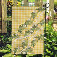 Aloha Puakenikeni Anthurium Pikake Lei Garden Flag Gold Hawaiian Palaka Pattern