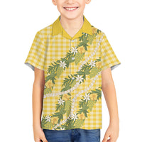 Aloha Puakenikeni Anthurium Pikake Lei Hawaiian Shirt Gold Hawaiian Palaka Pattern