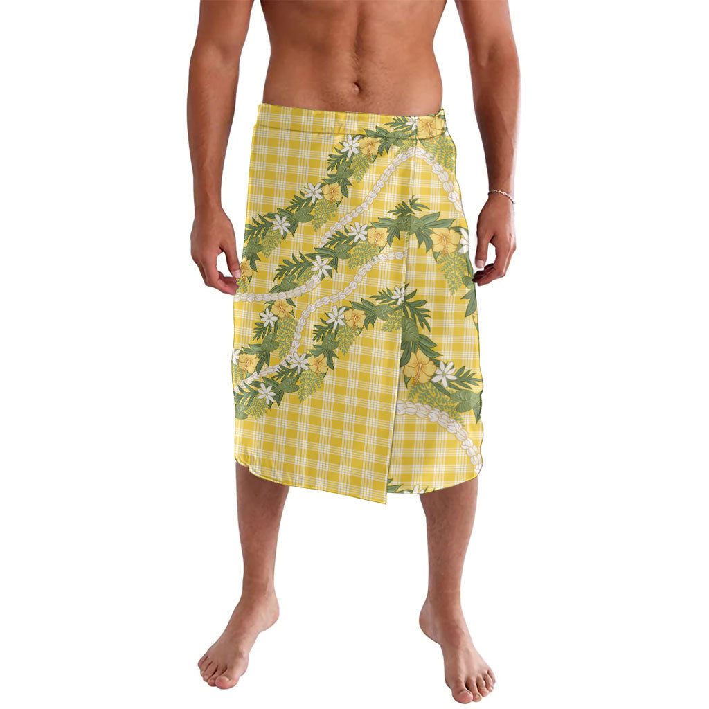 Aloha Puakenikeni Anthurium Pikake Lei Lavalava Gold Hawaiian Palaka Pattern LT9 Gold - Polynesian Pride