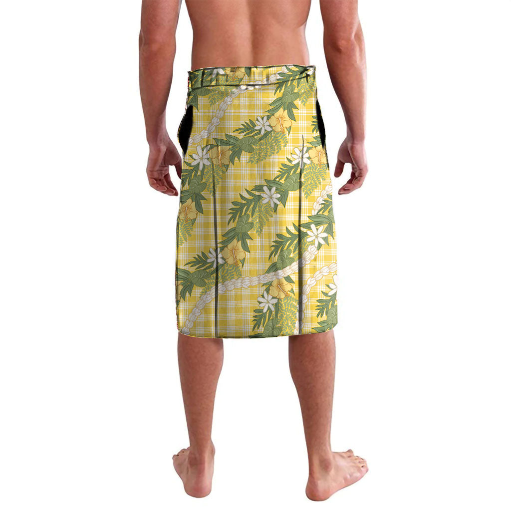 Aloha Puakenikeni Anthurium Pikake Lei Lavalava Gold Hawaiian Palaka Pattern