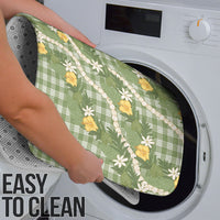 Aloha Puakenikeni Anthurium Pikake Lei Bathroom Set Green Hawaiian Palaka Pattern