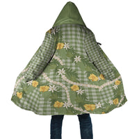 Aloha Puakenikeni Anthurium Pikake Lei Cloak Green Hawaiian Palaka Pattern