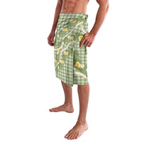 Aloha Puakenikeni Anthurium Pikake Lei Lavalava Green Hawaiian Palaka Pattern