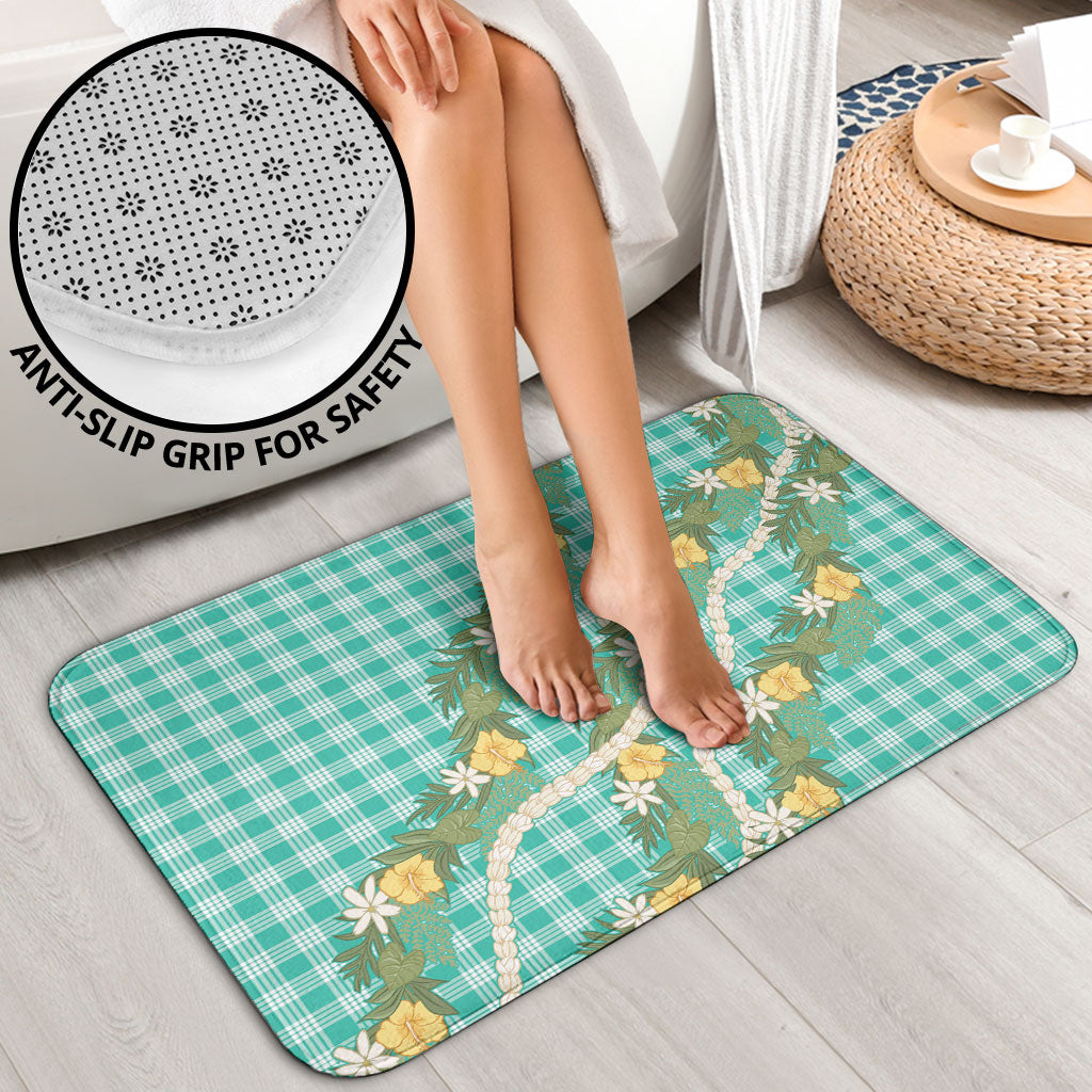 Aloha Puakenikeni Anthurium Pikake Lei Bathroom Set Marine Hawaiian Palaka Pattern