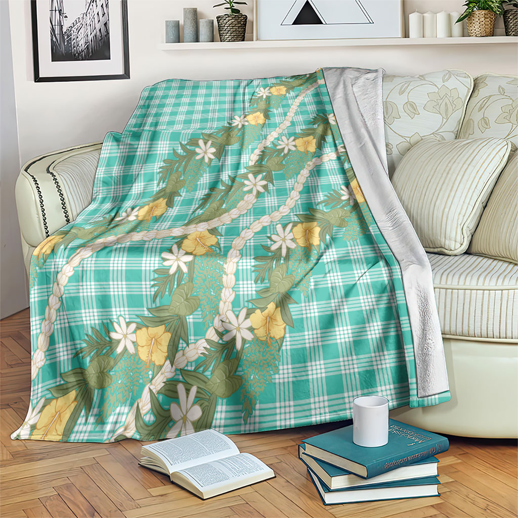 Aloha Puakenikeni Anthurium Pikake Lei Blanket Marine Hawaiian Palaka Pattern LT9 Marine - Polynesian Pride