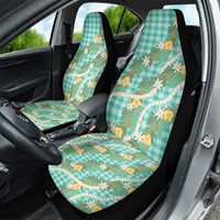 Aloha Puakenikeni Anthurium Pikake Lei Car Seat Cover Marine Hawaiian Palaka Pattern