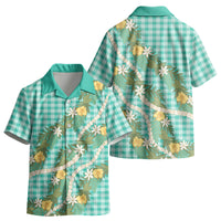 Aloha Puakenikeni Anthurium Pikake Lei Kid Hawaiian Shirt Marine Hawaiian Palaka Pattern LT9 - Polynesian Pride