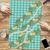Aloha Puakenikeni Anthurium Pikake Lei Puzzle Marine Hawaiian Palaka Pattern