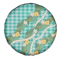 Aloha Puakenikeni Anthurium Pikake Lei Spare Tire Cover Marine Hawaiian Palaka Pattern