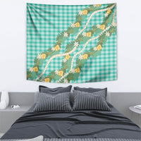 Aloha Puakenikeni Anthurium Pikake Lei Tapestry Marine Hawaiian Palaka Pattern