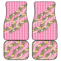 Aloha Puakenikeni Anthurium Pikake Lei Car Mats Tropical Pink Hawaiian Palaka Pattern