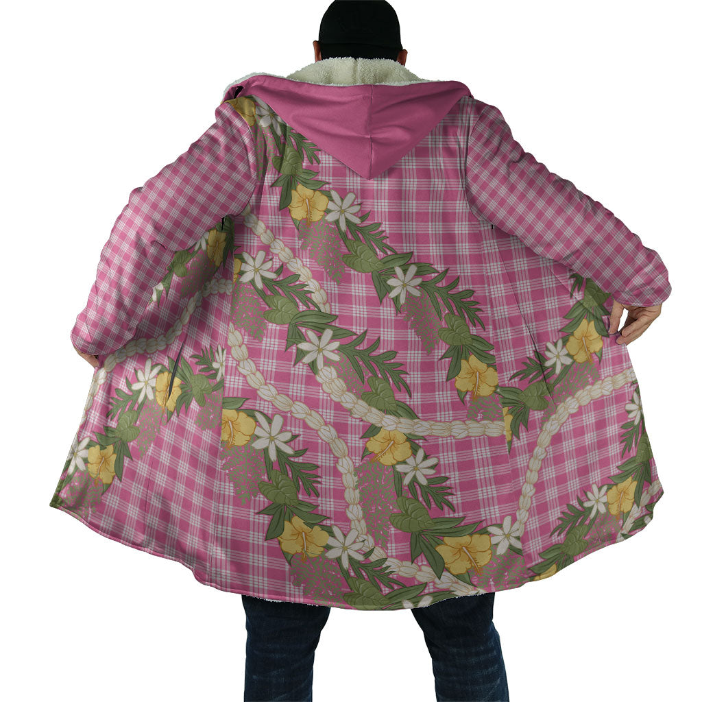 Aloha Puakenikeni Anthurium Pikake Lei Cloak Tropical Pink Hawaiian Palaka Pattern
