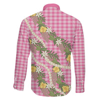 Aloha Puakenikeni Anthurium Pikake Lei Family Matching Mermaid Dress and Hawaiian Shirt Tropical Pink Hawaiian Palaka Pattern