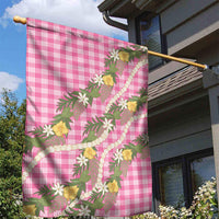 Aloha Puakenikeni Anthurium Pikake Lei Garden Flag Tropical Pink Hawaiian Palaka Pattern