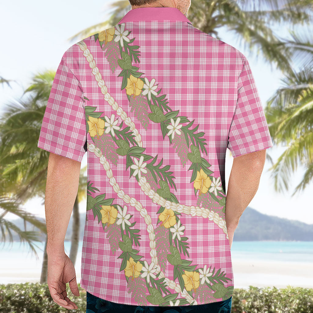 Aloha Puakenikeni Anthurium Pikake Lei Hawaiian Shirt Tropical Pink Hawaiian Palaka Pattern