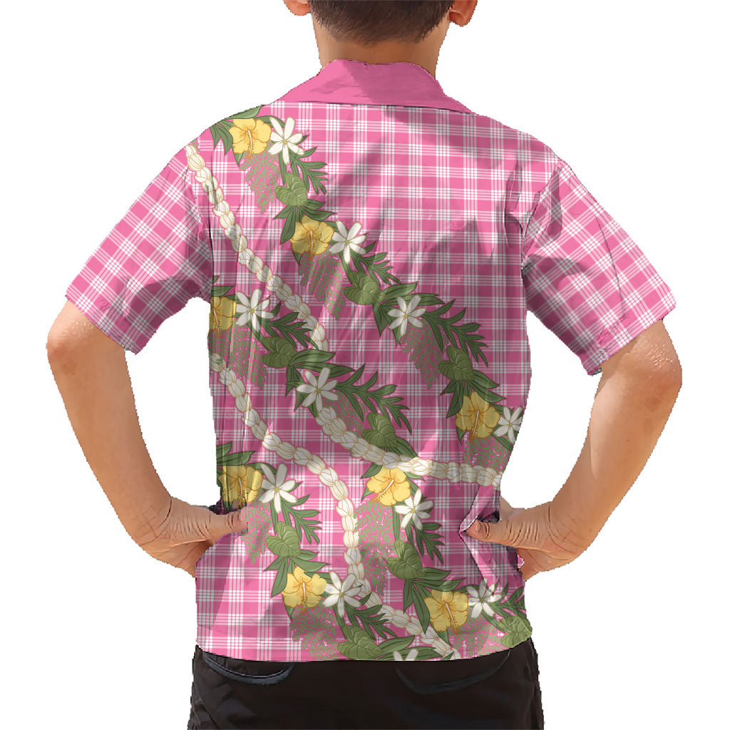 Aloha Puakenikeni Anthurium Pikake Lei Hawaiian Shirt Tropical Pink Hawaiian Palaka Pattern