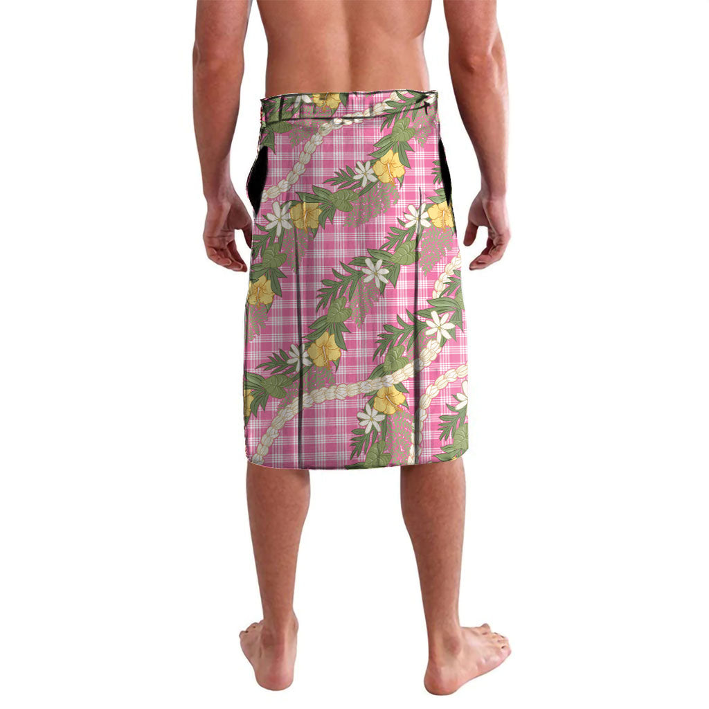 Aloha Puakenikeni Anthurium Pikake Lei Lavalava Tropical Pink Hawaiian Palaka Pattern