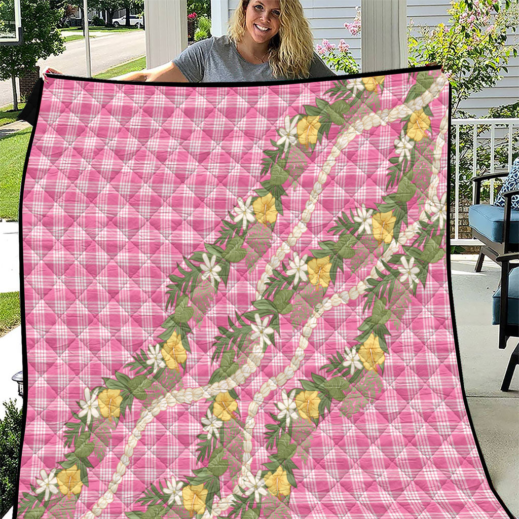 Aloha Puakenikeni Anthurium Pikake Lei Quilt Tropical Pink Hawaiian Palaka Pattern