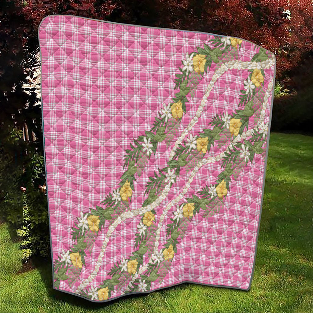 Aloha Puakenikeni Anthurium Pikake Lei Quilt Tropical Pink Hawaiian Palaka Pattern