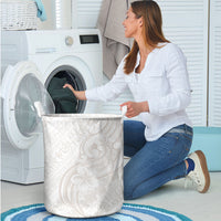 Hawaii Plumeria Lokelani Pikake Lei Laundry Basket Sandy Beige Polynesian Tattoo