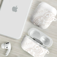 Hawaii Plumeria Lokelani Pikake Lei AirPods Case Sandy Beige Polynesian Tattoo