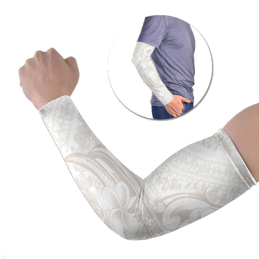 Hawaii Plumeria Lokelani Pikake Lei Arm Sleeves Sandy Beige Polynesian Tattoo