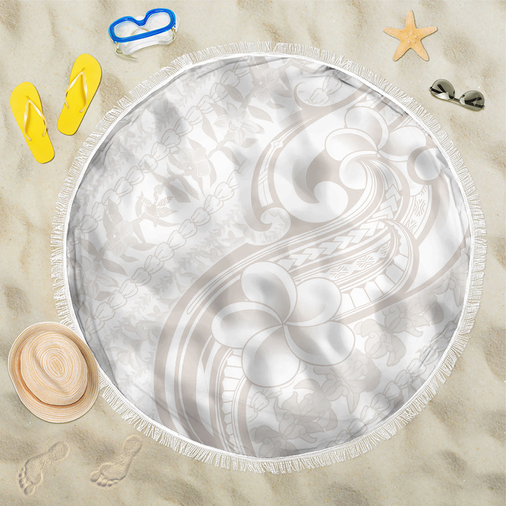 Hawaii Plumeria Lokelani Pikake Lei Beach Blanket Sandy Beige Polynesian Tattoo