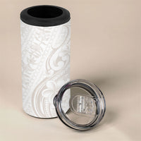 Hawaii Plumeria Lokelani Pikake Lei 4 in 1 Can Cooler Tumbler Sandy Beige Polynesian Tattoo