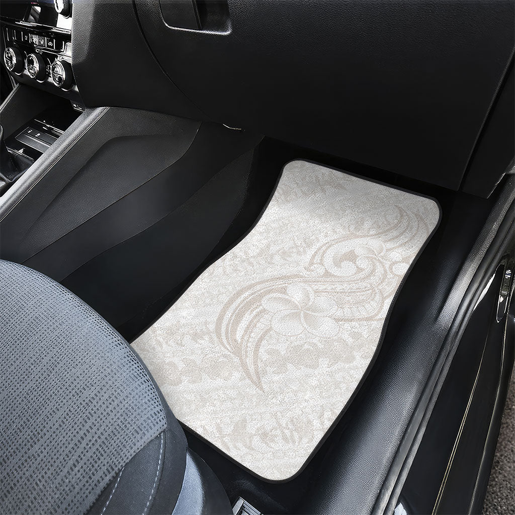 Hawaii Plumeria Lokelani Pikake Lei Car Mats Sandy Beige Polynesian Tattoo