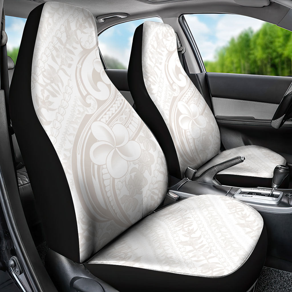Hawaii Plumeria Lokelani Pikake Lei Car Seat Cover Sandy Beige Polynesian Tattoo
