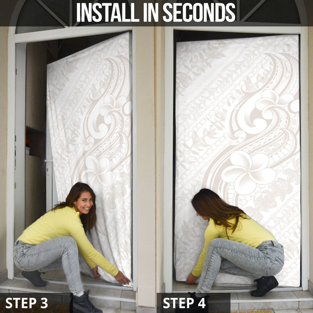 Hawaii Plumeria Lokelani Pikake Lei Door Cover Sandy Beige Polynesian Tattoo
