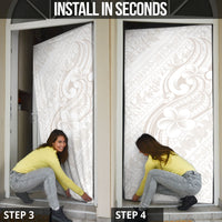 Hawaii Plumeria Lokelani Pikake Lei Door Cover Sandy Beige Polynesian Tattoo