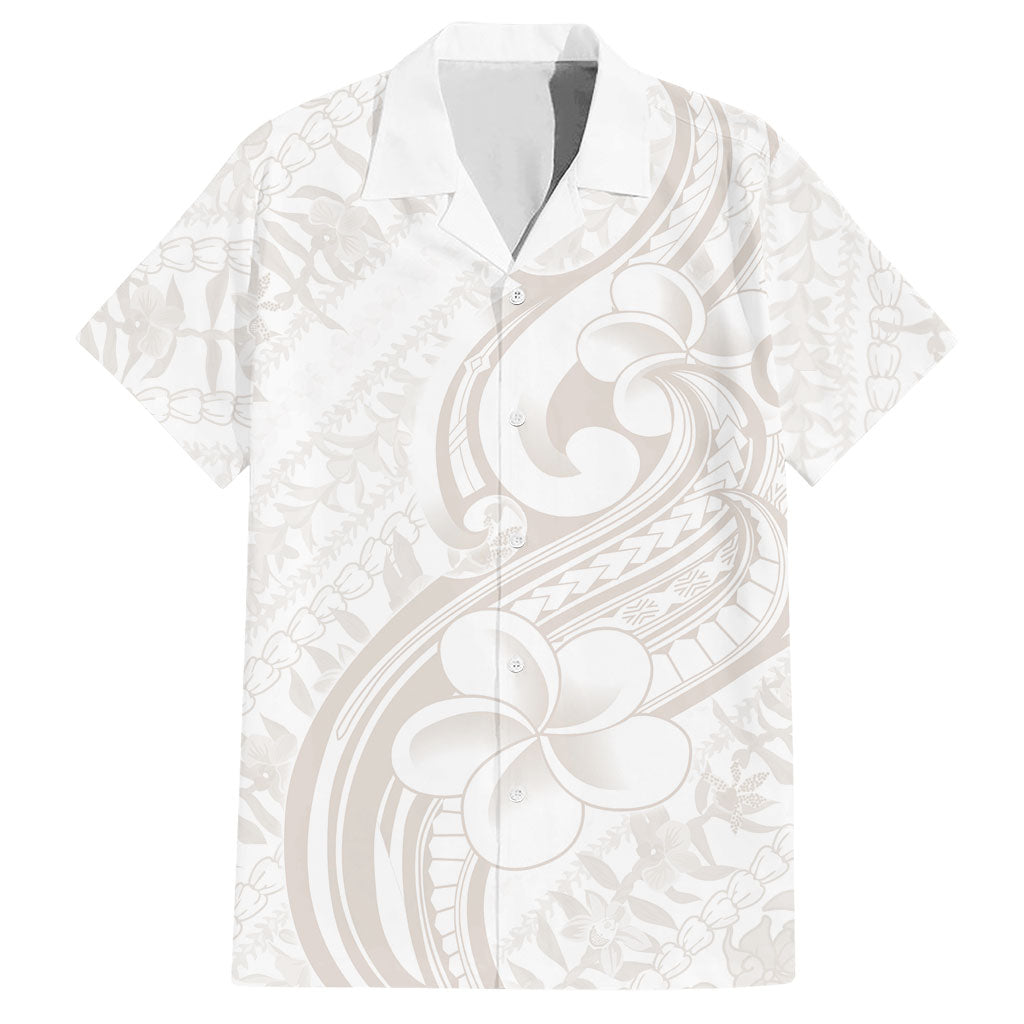 Hawaii Plumeria Lokelani Pikake Lei Hawaiian Shirt Sandy Beige Polynesian Tattoo