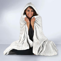 Hawaii Plumeria Lokelani Pikake Lei Hooded Blanket Sandy Beige Polynesian Tattoo