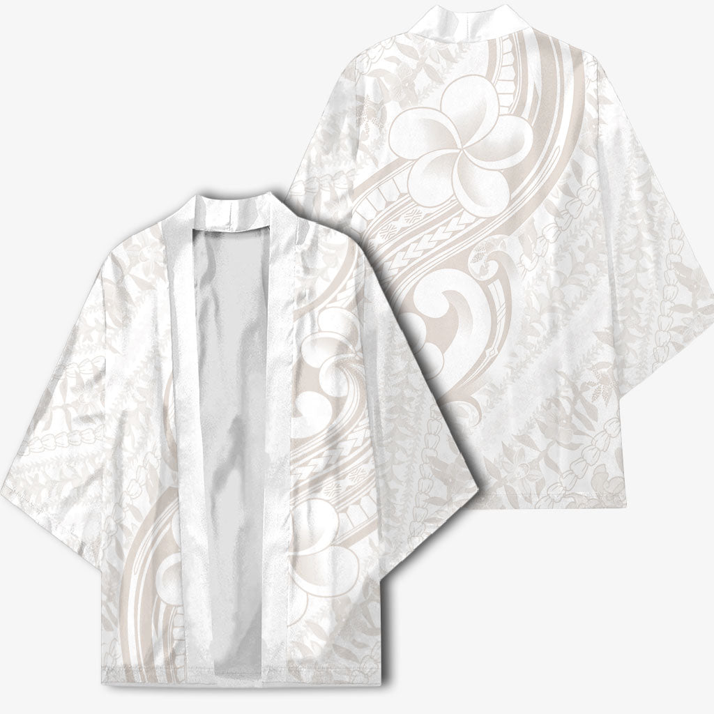 Hawaii Plumeria Lokelani Pikake Lei Kimono Sandy Beige Polynesian Tattoo