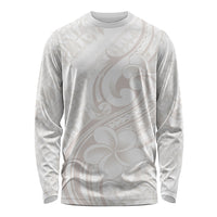 Hawaii Plumeria Lokelani Pikake Lei Long Sleeve Shirt Sandy Beige Polynesian Tattoo