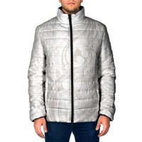 Hawaii Plumeria Lokelani Pikake Lei Padded Jacket Sandy Beige Polynesian Tattoo