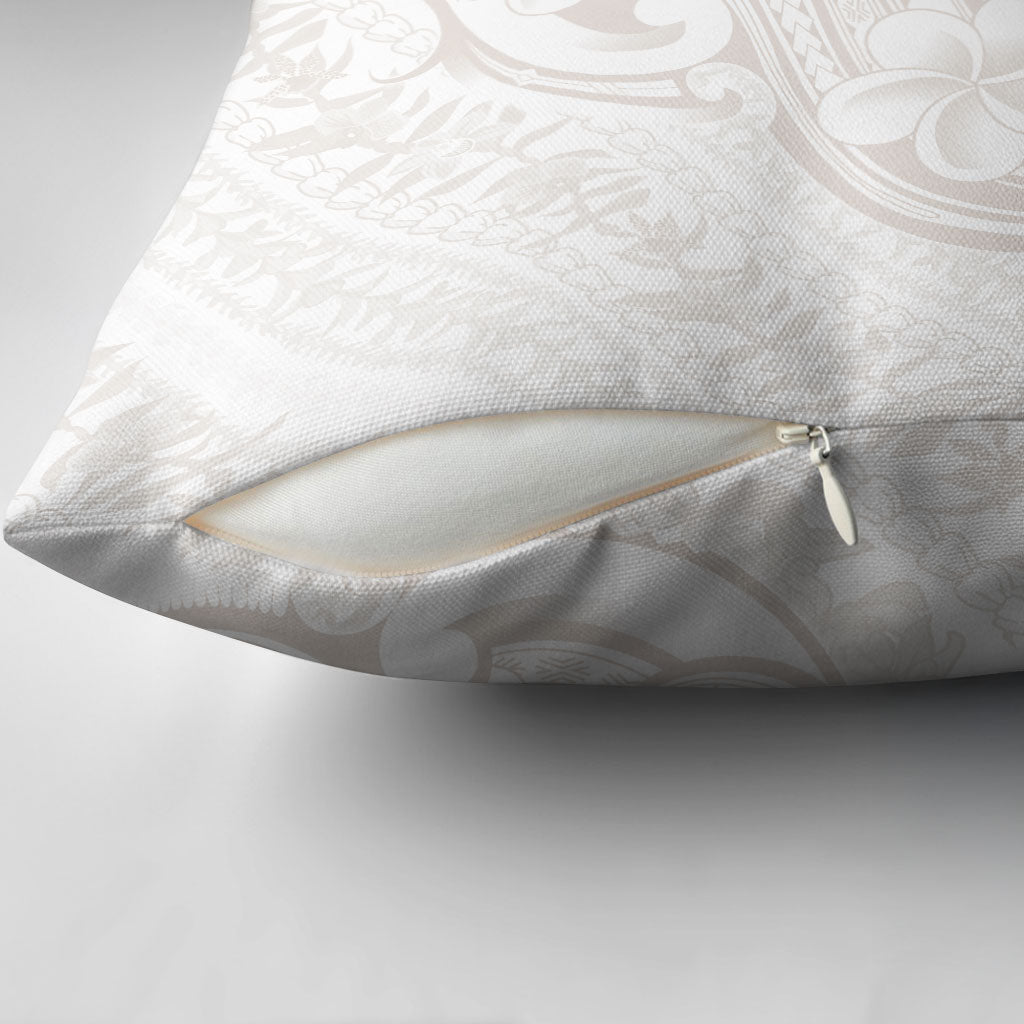 Hawaii Plumeria Lokelani Pikake Lei Pillow Cover Sandy Beige Polynesian Tattoo