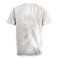 Hawaii Plumeria Lokelani Pikake Lei Rugby Jersey Sandy Beige Polynesian Tattoo