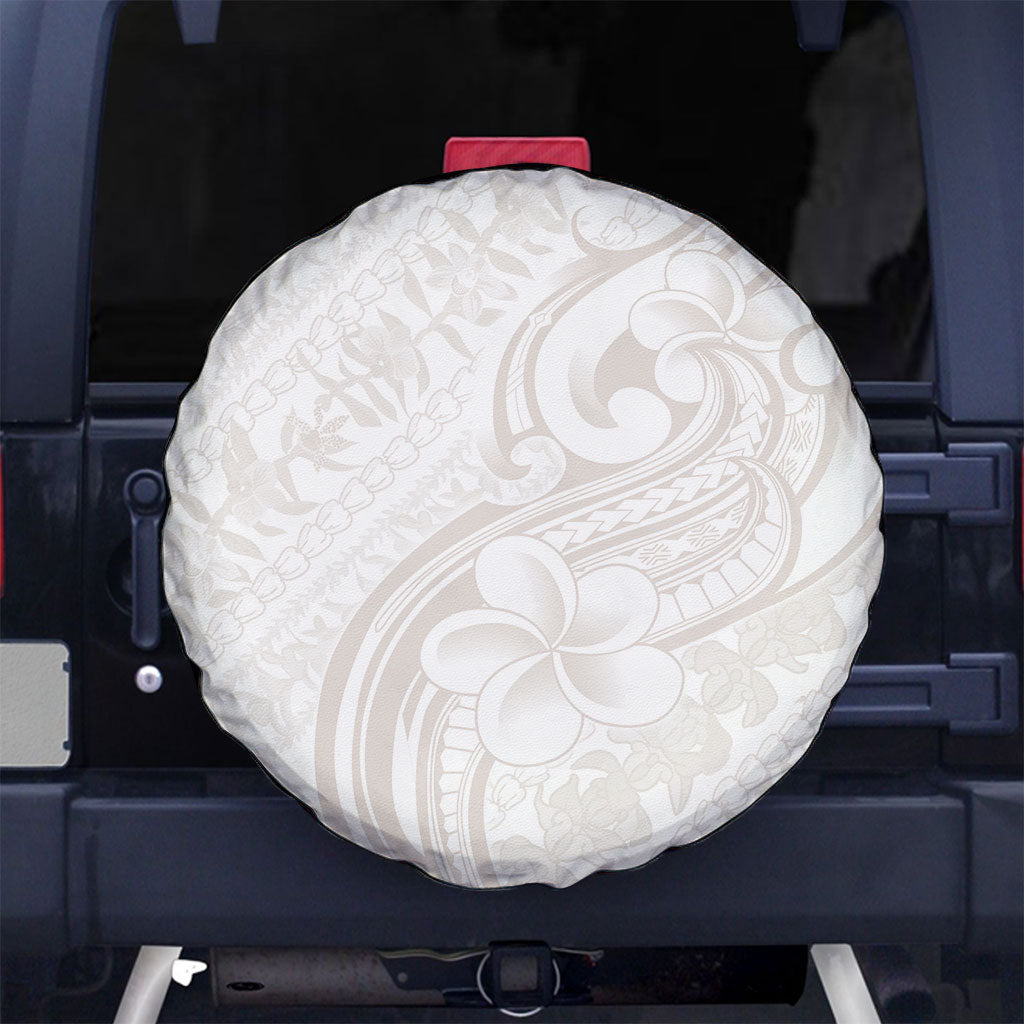 Hawaii Plumeria Lokelani Pikake Lei Spare Tire Cover Sandy Beige Polynesian Tattoo