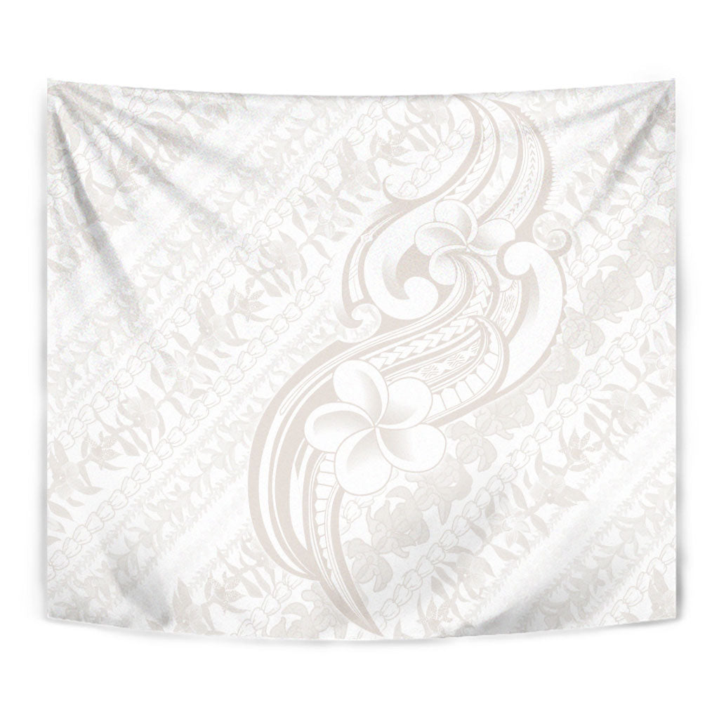 Hawaii Plumeria Lokelani Pikake Lei Tapestry Sandy Beige Polynesian Tattoo