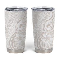 Hawaii Plumeria Lokelani Pikake Lei Tumbler Cup Sandy Beige Polynesian Tattoo