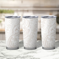 Hawaii Plumeria Lokelani Pikake Lei Tumbler Cup Sandy Beige Polynesian Tattoo