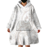 Hawaii Plumeria Lokelani Pikake Lei Wearable Blanket Hoodie Sandy Beige Polynesian Tattoo