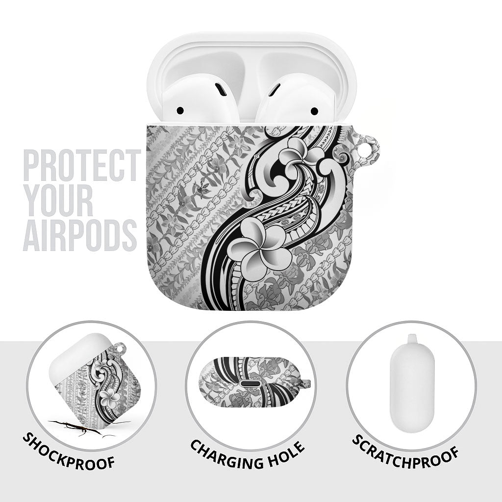 Hawaii Plumeria Lokelani Pikake Lei AirPods Case Ele'ele Polynesian Tattoo